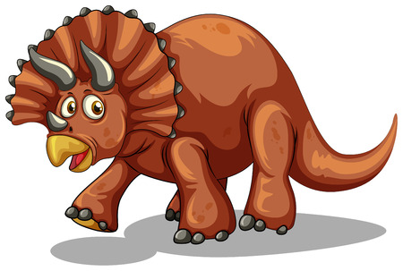 Dinosaur with horns on white illustrationのイラスト素材