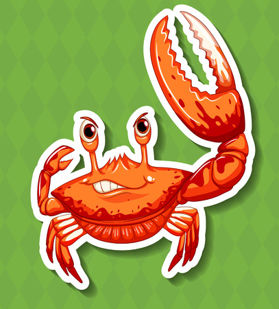 Wild crab with big claw illustrationのイラスト素材