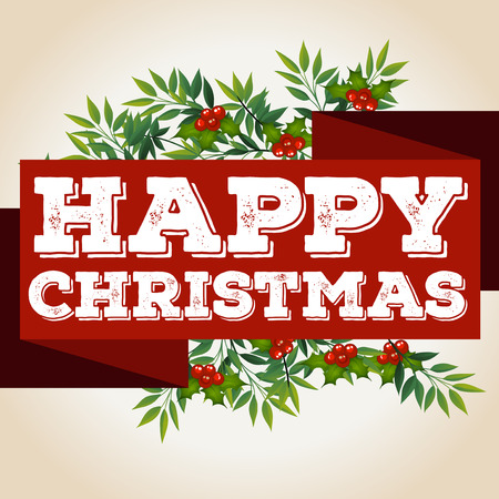 Happy Christmas greeting card  illustrationのイラスト素材