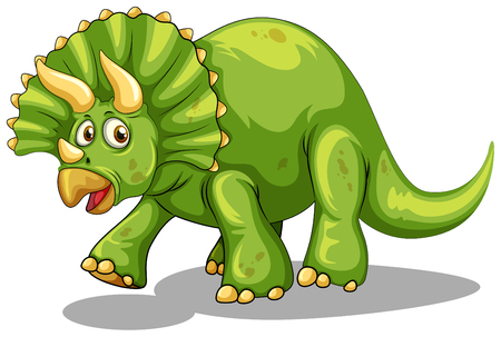 Green dinosaur with horns illustrationのイラスト素材