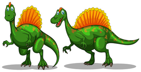 Green dinosaur with sharp claws illustrationのイラスト素材