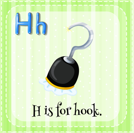Flashcard letter H is for hook illustrationのイラスト素材