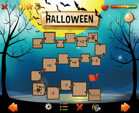 Game template with halloween theme illustrationのイラスト素材