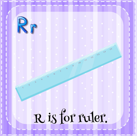 Flashcard letter R is for ruler illustrationのイラスト素材