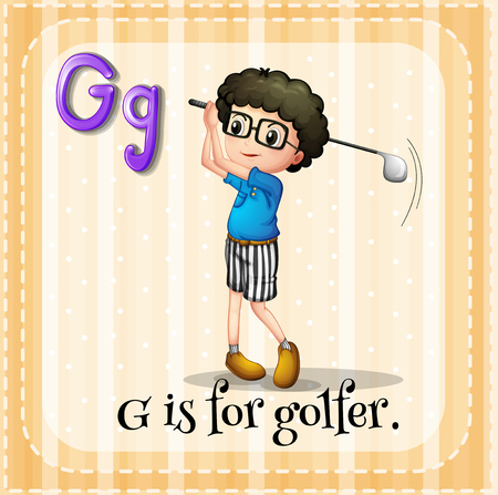Alphabet G is for golfer illustrationのイラスト素材