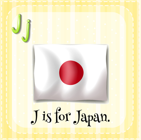 Flashcard letter J is for Japan illustrationのイラスト素材