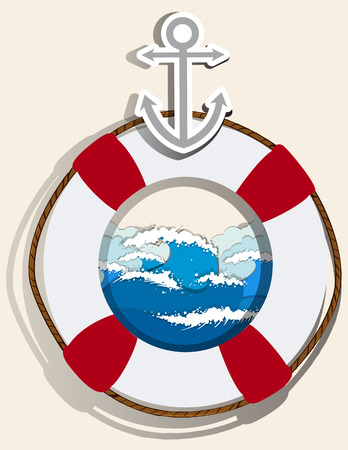 Anchor and safety equipment illustrationのイラスト素材