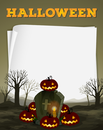 Halloween theme with graveyard illustrationのイラスト素材