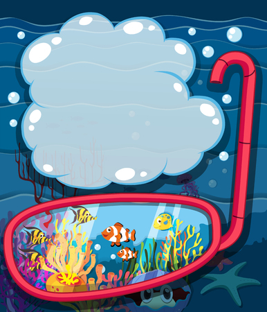 Underwater scene with sea animals illustrationのイラスト素材