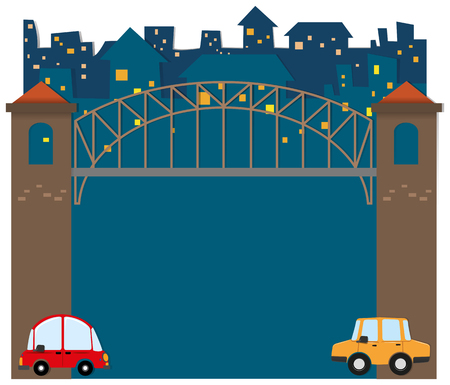 Cars under the bridge illustrationのイラスト素材