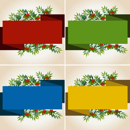 Banner template with mistletoes illustrationのイラスト素材
