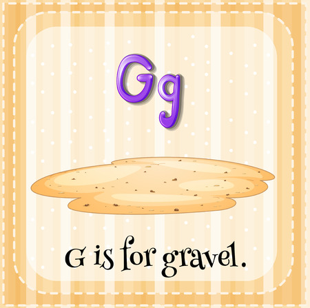 Flashcard alphabet G is for gravel illustrationのイラスト素材