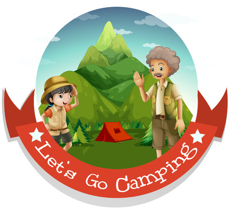 People camping out in the park illustrationのイラスト素材