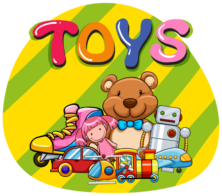 Different kind of toys illustration