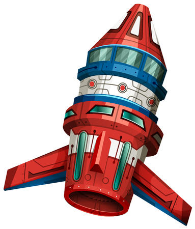 Rocket ship with wings illustrationのイラスト素材