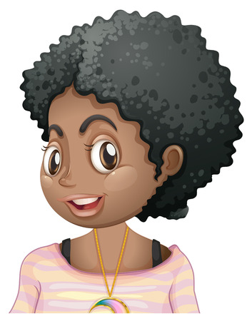 African American girl smiling illustrationのイラスト素材
