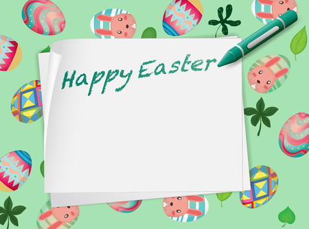 Border design with happy easter theme illustrationのイラスト素材