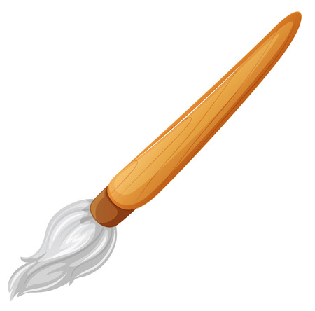 Paintbrush with wooden handle illustrationのイラスト素材