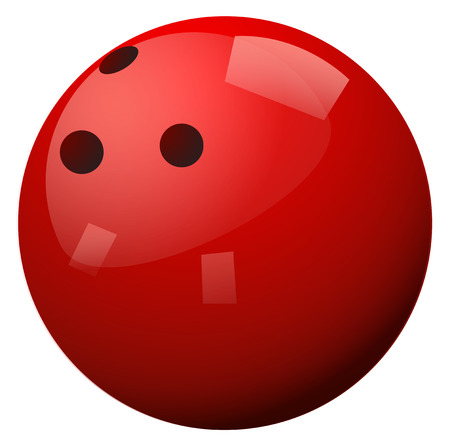Red bowling ball on white background illustrationのイラスト素材