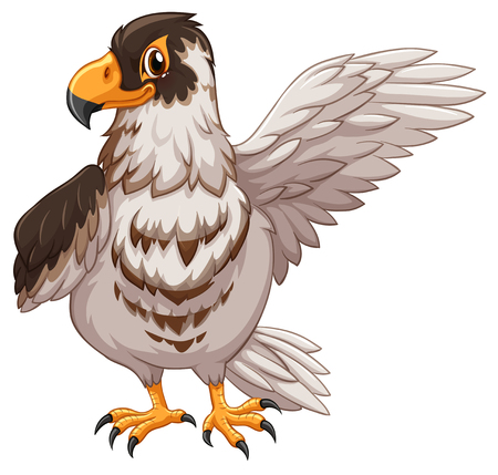 Eagle greeting on white background illustrationのイラスト素材