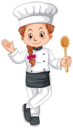 Female chef in uniform illustrationのイラスト素材
