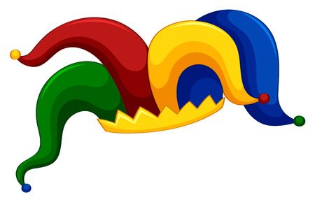 Jester hat on white background illustrationのイラスト素材