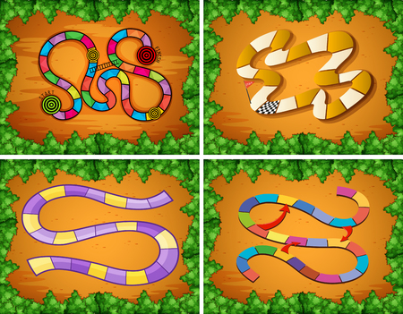 Four designs of game template illustrationのイラスト素材