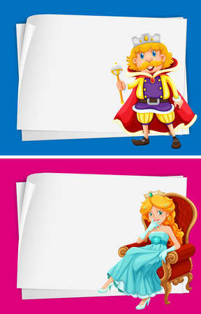 Paper design with king and queen illustrationのイラスト素材