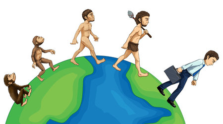 Evolution of human on earth illustrationのイラスト素材
