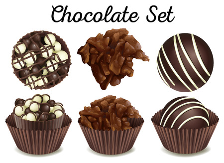 Chocolate in brown cups illustrationのイラスト素材