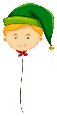 Christmas theme with balloon of an elf illustrationのイラスト素材