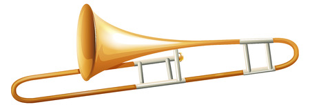Trumbone on white background illustrationのイラスト素材