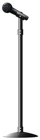 Black microphone with stand illustrationのイラスト素材
