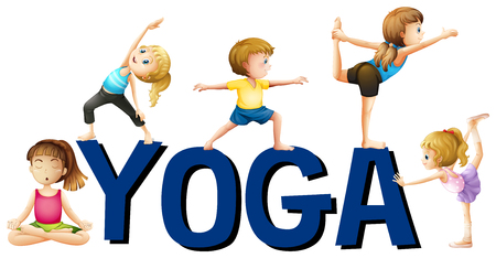 Font design with word yoga illustrationのイラスト素材