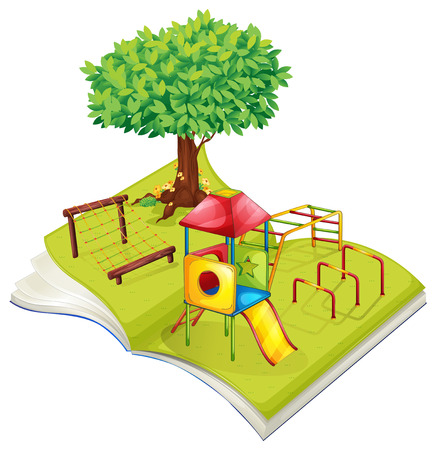 Book of playground in the park illustrationのイラスト素材