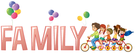 Font design for word family illustrationのイラスト素材