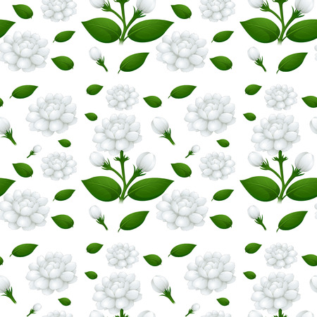 Seamless background design with jasmine flowers illustrationのイラスト素材