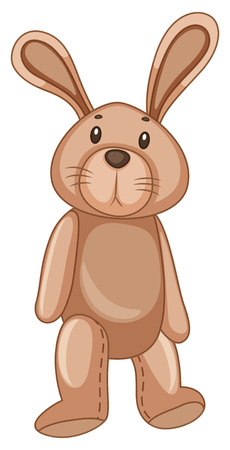 Rabbit toy on white background illustrationのイラスト素材