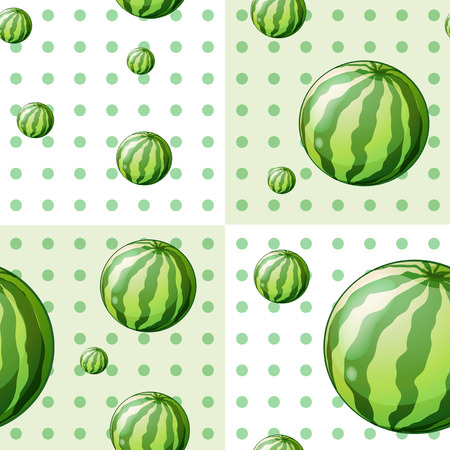 Seamless background design with watermelons illustrationのイラスト素材