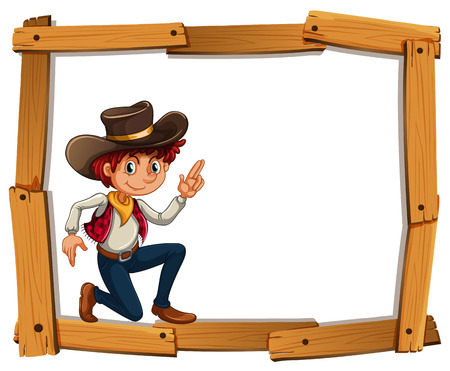 Frame template with cowboy illustrationのイラスト素材