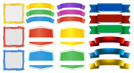 Different designs of banners and frames illustrationのイラスト素材