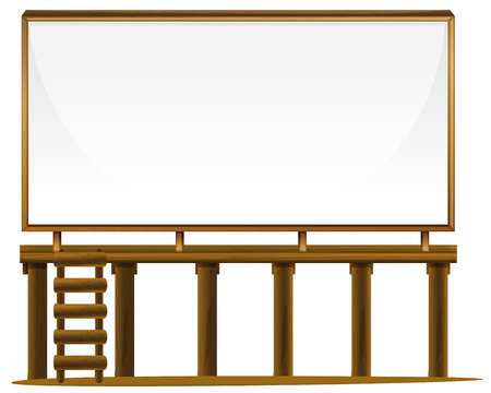 Whiteboard on wooden bar illustrationのイラスト素材