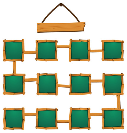 Blank squares and banner on white illustrationのイラスト素材