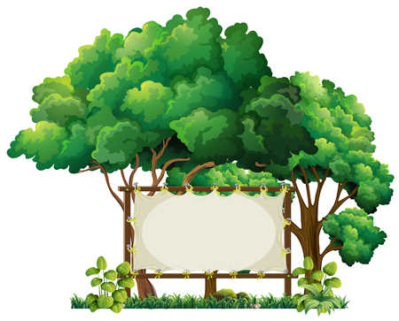 Banner template in the park illustrationのイラスト素材