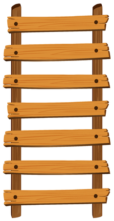 Wooden ladder on white background illustrationのイラスト素材