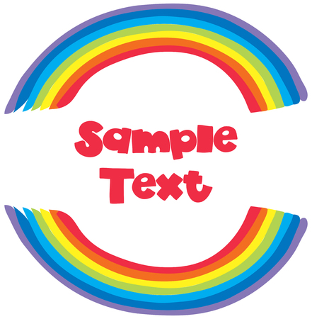 Sample text with rainbow background illustrationのイラスト素材