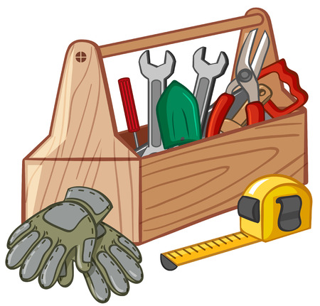 Toolbox with many tools illustrationのイラスト素材