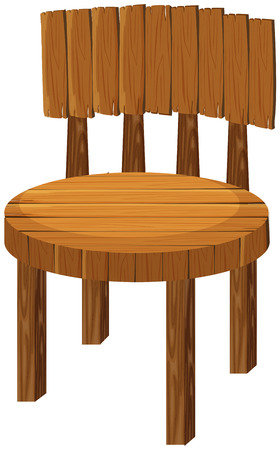 Round wooden chair on white illustrationのイラスト素材