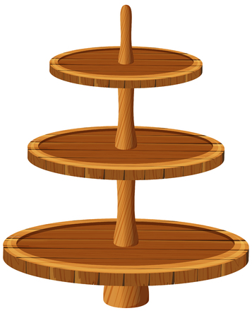 Three sizes of tray made of wood illustrationのイラスト素材