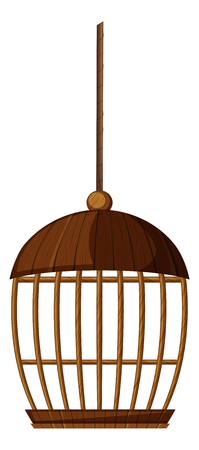 Bird cage made of wood illustrationのイラスト素材